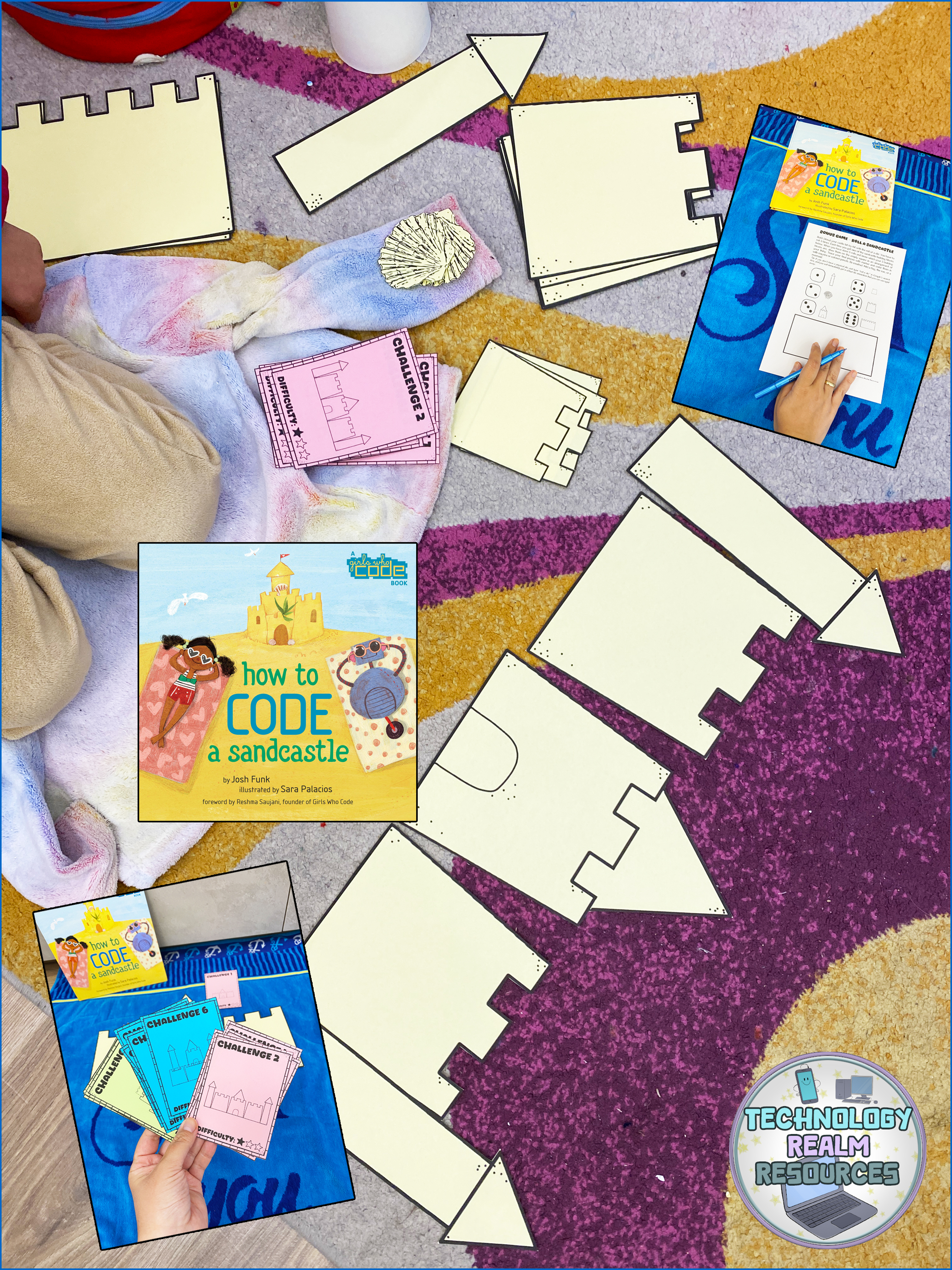 How to Code a Sandcastle | Unplugged coding activity | STEM challenge ...