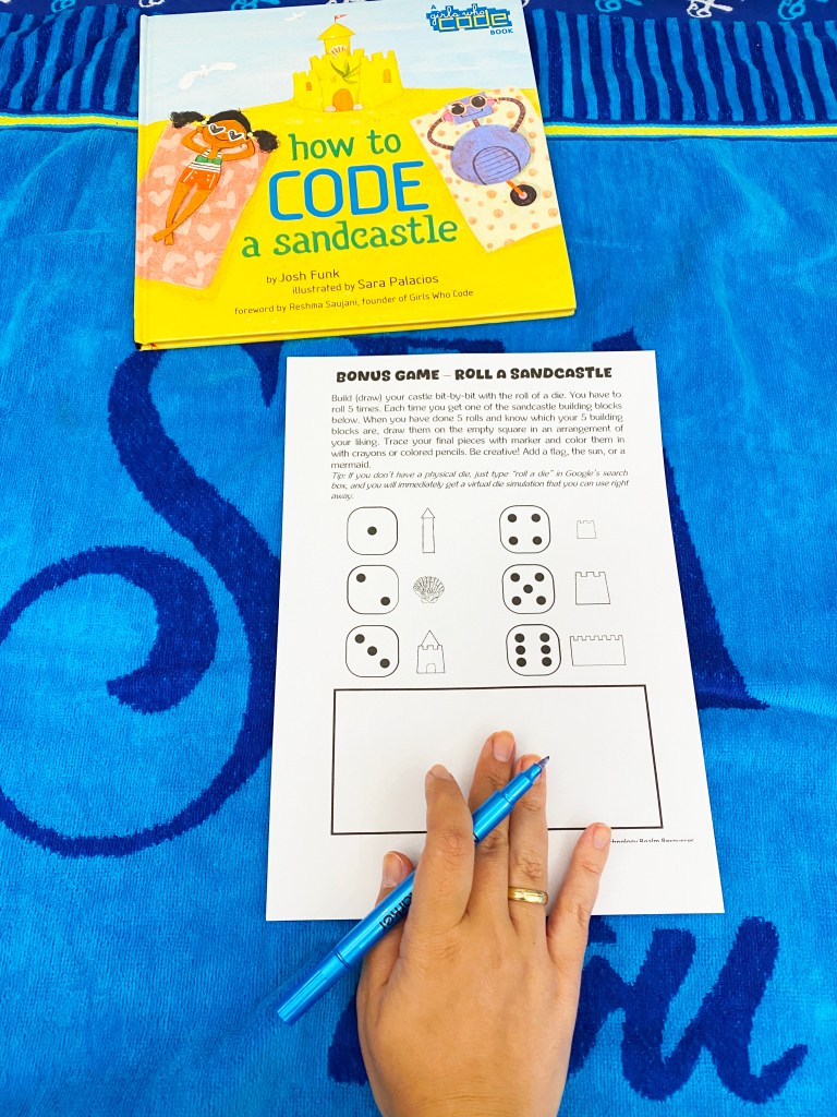 How to Code a Sandcastle STEM activity with challenge cards